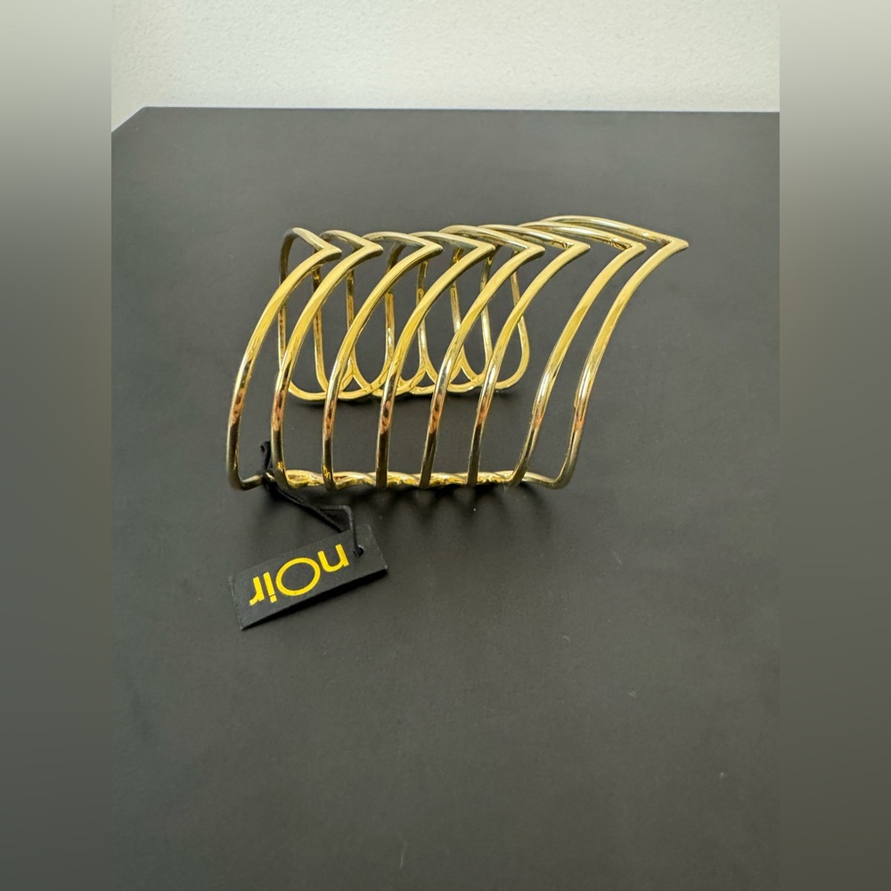 niOr Jewelry Colleen Chevron Cuff Bracelet NEW with Tags Gold plated - Picture 6 of 7